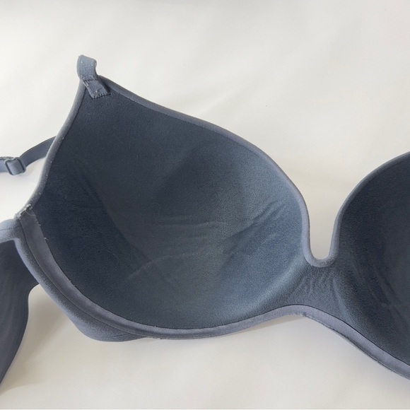 VICTORIA SECRET size 34c Blue Gray Adjustable Strap Hook Closure TcShirt Bra - Picture 6 of 7